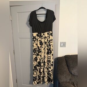 Elegant Black and Cream Floral Jumpsuit